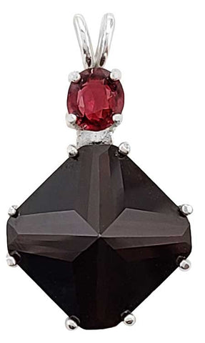 Hessonite Garnet Small Magician Stone™ with Round Cut Red Spinel