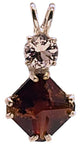 Hessonite Garnet Mini Magician Stone™ with Round Cut Morganite