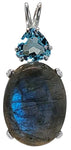 Labradorite with Trillion Cut Blue Topaz Special 2