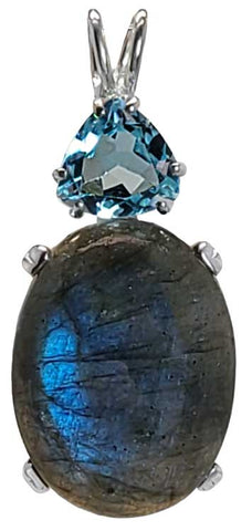 Labradorite with Trillion Cut Blue Topaz Special 2