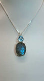 Labradorite with Trillion Cut Blue Topaz Special 2