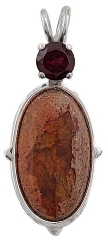 Mexican Fire Opal with Round Cut Rhodolite Garnet Special 3