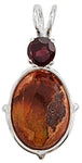 Mexican Fire Opal with Round Cut Rhodolite Garnet Special 3