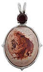 Mexican Fire Opal with Round Cut Rhodolite Garnet Special 3
