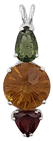 Citrine Super Nova™ with Moldavite & Garnet