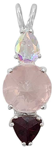 Rose Quartz Mini Radiant Heart™ with Mystic Topaz & Rhodolite Garnet