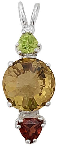 Citrine Mini Radiant Heart™ with Peridot & Garnet