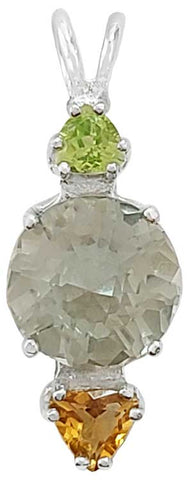 Prasiolite Mini Radiant Heart™ with Peridot & Citrine