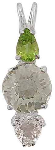 Prasiolite Mini Radiant Heart™ with Peridot & Danburite