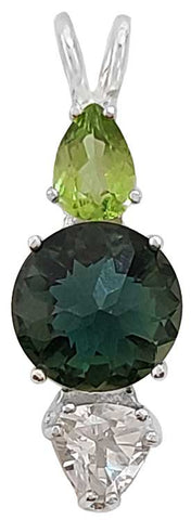 Siberian Green Quartz Mini Radiant Heart™ with Peridot & White Topaz