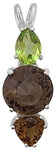 Smokey Quartz Mini Radiant Heart™ with Peridot & Citrine