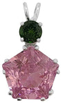 Pink Garnet Star of Venus™ with Round Cut Chrome Diopside