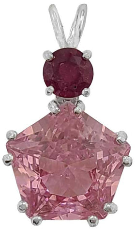 Pink Garnet Star of Venus™ with Round Cut Ruby