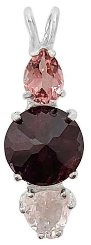 Rhodolite Garnet Mini Radiant Heart™ with Pink Tourmaline & Rose Quartz