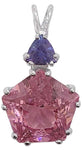 Pink Garnet Star of Venus™ with Trillion Cut Tanzanite