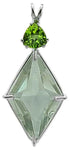 Prasiolite Ascension Star™ with Trillion Cut Peridot