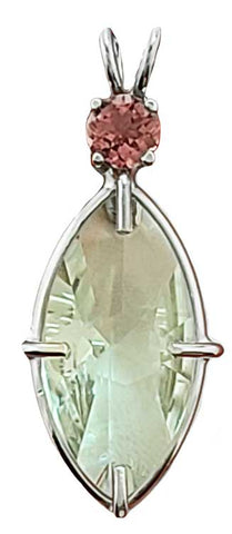 Prasiolite Infinite Eye™ with Round Cut Pink Tourmaline