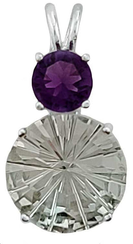 Prasiolite Super Nova™ with Round Cut Amethyst
