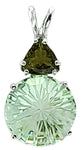 Prasiolite Super Nova™ with Trillion Cut Green Tourmaline