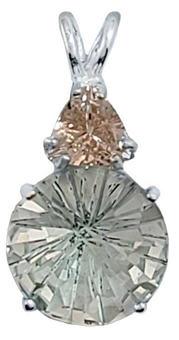 Prasiolite Super Nova™ with Trillion Cut Morganite
