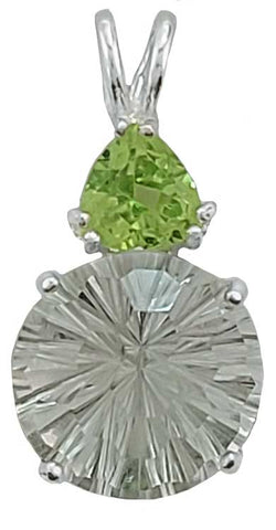Prasiolite Super Nova™ with Trillion Cut Peridot