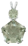 Prasiolite Star of Venus™ with Round Cut Andaras Crystal Glass