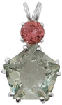 Prasiolite Star of Venus™ with Round Cut Pink Tourmaline