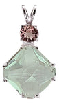 Prasiolite Small Magician Stone™ with Round Cut Pink Tourmaline