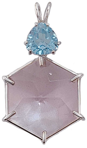 Amethyst Flower of Life™  with Trillion Cut Blue Topaz Special 3