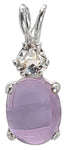Ruby Lavender Quartz with 4mm Trillion Cut Danburite Special 2