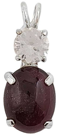 Red Tourmaline with Round Cut Danburite
