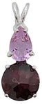 Rhodolite Garnet Mini Radiant Heart™ with Pear Cut Ruby Lavender Quartz