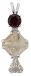 Golden Labradorite Mini Magician Stone™ with Rhodolite Garnet & White Topaz