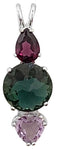 Siberian Green Quartz Mini Radiant Heart™ with Rhodolite Garnet & Amethyst