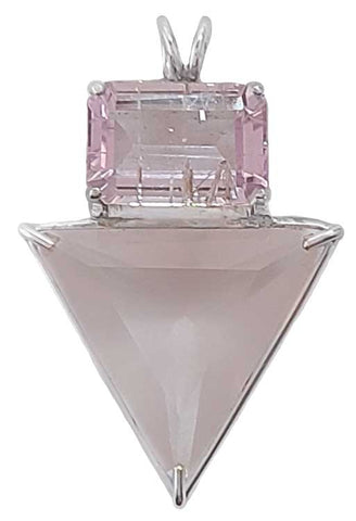 Rose Quartz Angelic Star™ with Emerald Cut Rutilated Kunzite