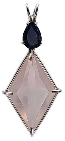 Rose Quartz Ascension Star™ with Pear Cut Iolite