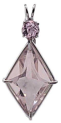 Rose Quartz Ascension Star™ with Round Cut Kunzite