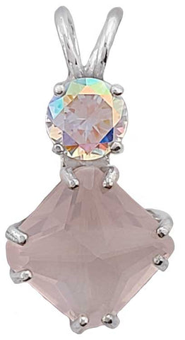 Rose Quartz Mini Magician Stone™ with Round Cut Mystic Topaz