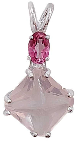 Rose Quartz Mini Magician Stone™ with Oval Cut Pink Topaz