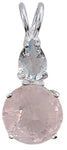 Rose Quartz Mini Radiant Heart™ With Pear Cut Aquamarine