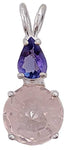 Rose Quartz Mini Radiant Heart™ with Pear Cut Tanzanite