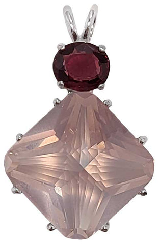 Rose Quartz Regular Magician Stone™ with Oval Cut Red Spinel