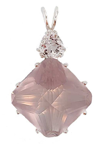 Rose Quartz Regular Magician Stone™ with Trillion Cut Danburite