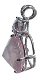 Rose Quartz Radiant Heart Crystal™ with Trillion Cut Danburite