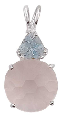 Rose Quartz Super Nova™ with Trillion Cut Aquamarine