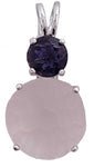 Rose Quartz Super Nova™ with Round Cut Iolite