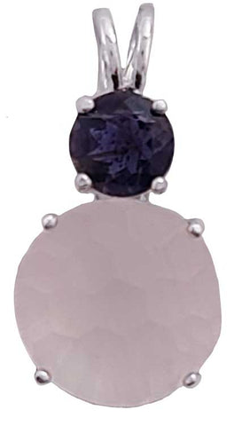 Rose Quartz Super Nova™ with Round Cut Iolite