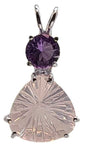 Rose Quartz Super Nova™ Trillion with Round Amethyst Special 2