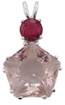 Rose Quartz Star of Venus™ with Round Cut Ruby