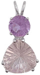 Rose Quartz Super Nova™ Trillion with Round Cut Ruby Lavender Quartz Special 2